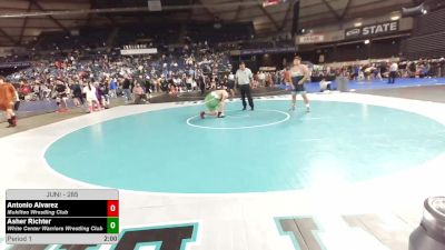 285 lbs Champ. Round 1 - Antonio Alvarez, Mukilteo Wrestling Club vs Asher Richter, White Center Warriors Wrestling Club