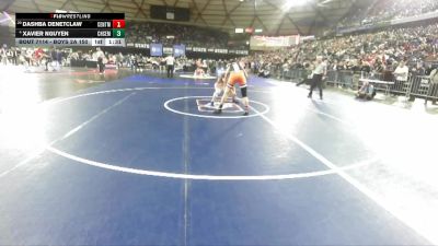 Boys 2A 150 lbs Champ. Round 1 - Dashba Denetclaw, Centralia vs Xavier Nguyen, Chief Sealth