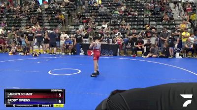 56 lbs Semifinal - Landyn Schadt, IA vs Brody Owens, KS