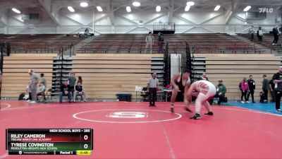 285 lbs 5th Place Match - Tyrese Covington, Pendleton Heights High School vs Riley Cameron, Trojan Wrestling Academy