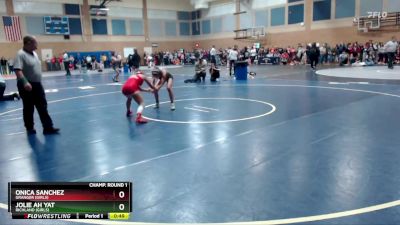 100lbs Cons. Round 4 - Onica Sanchez, Granger (Girls) vs Jolie Ah Yat, Richland (Girls)