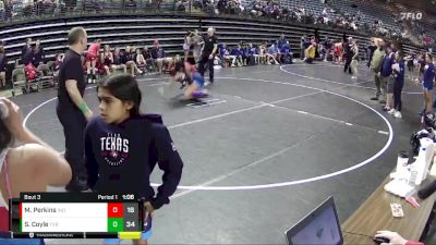 120 lbs Quarterfinals (8 Team) - Mikayla Perkins, Team Indiana vs Shelby Coyle, Team Texas Red