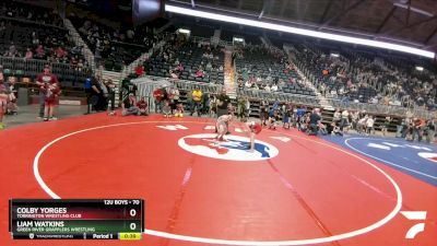 70 lbs Champ. Round 1 - Colby Yorges, Torrington Wrestling Club vs Liam Watkins, Green River Grapplers Wrestling