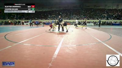 140 lbs Round Of 32 - Slayter Underhill, Mustang Middle School vs Cooper Ricard, Tuttle