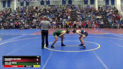 132 lbs Cons. Round 4 - Nolan Erck, SYCAMORE vs Shaiden Snyder, Woodlan