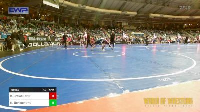 105 lbs Semifinal - Kellan Crowell, Apex vs Nash Denison, Cowboy Wrestling Club