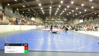 90 lbs Consolation - James Fowler, Dendy Trained Wrestling vs Natalie Lippstreu, Level Up Wrestling Center