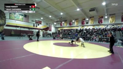 120 lbs 1st Place Match - Isaac Castaneda, Canyon Springs vs Evan Ferratt, Palm Desert