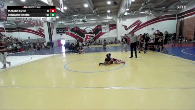 40 lbs Round 5 - Benjamin Saenz, Threshold Wrestling Club vs Jayleen Soto, Riverside Rascals