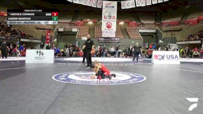 Bantam - 40 lbs Semis - Lincoln Cokinos, MatTime Wrestling vs Aaron Maestas
