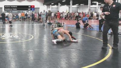 115 lbs Semifinal - Alexa Thomas, Badger Girls Elite - GK12E vs Isabella Thiel, Lady Warriors Wrestling Club - GK12E