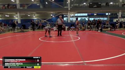 100 lbs Round 2 (16 Team) - Sebastian Gracia, Indiana Outlaws vs Channing Peterson, Spatola Wrestling