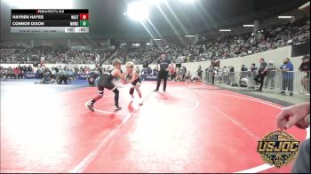 76 lbs Round Of 16 - Hayden Hayes, Weatherford Youth Wrestling vs Connor Dixon, Mustang Bronco Wrestling Club