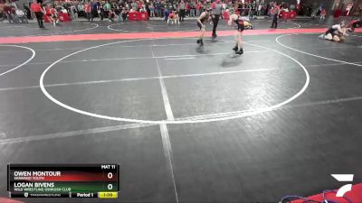 130 lbs Cons. Round 3 - Owen Montour, Shawano Youth vs Logan Bivens, Wild Wrestling Oshkosh Club