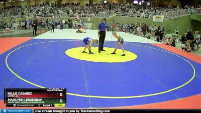 55 lbs Quarterfinal - Millie Casarez, Lowell HS vs Madilynn Lensegrav, South West Washington Wrestlin