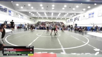 144 lbs Cons. Semi - Jose Suazo, El Modena High School vs Daniel Espitia, South Hills High School Wrestl