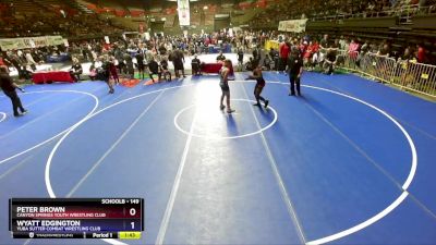 149 lbs Champ. Round 1 - Peter Brown, Canyon Springs Youth Wrestling Club vs Wyatt Edgington, Yuba Sutter Combat Wrestling Club