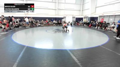 132 lbs Quarterfinal - Bryce Glaze, The Asylum White-HS vs Colton Gillespie, University Hawks Wrestling Club