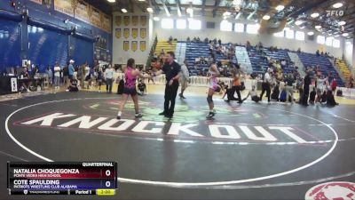 108 lbs Quarterfinal - Natalia CHoquegonza, Ponte Vedra High School vs Cote Spaulding, Patriots Wrestling Club Alabama