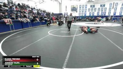 140 lbs Quarterfinal - Addison Taufa, San Marcos vs Eliana Trevino, Aliso Niguel