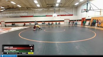 115 lbs Champ. Round 1 - Jonny Cox, Riverton Middle School vs Kacey Mackay, Thermopolis Middle School