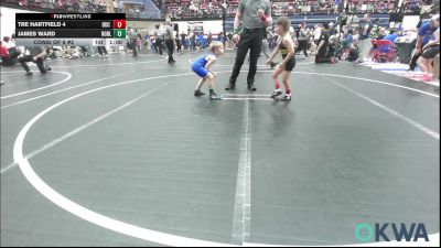 55 lbs Consi Of 8 #2 - Tre Hartfield 4, OKC Saints Wrestling vs James Ward, Noble Takedown Club