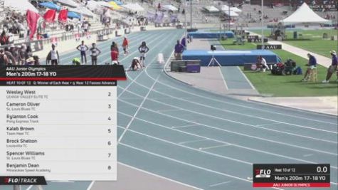 2026 AAU Junior Olympic Games - Youth Boys' 200m, Prelims 10 - Age 17-18
