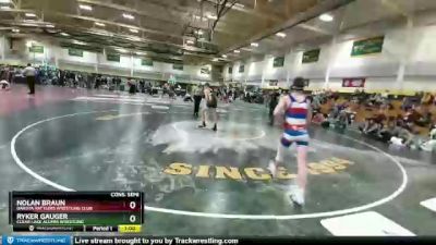 115 lbs Cons. Semi - Ryker Gauger, Clear Lake Alumni Wrestling vs Nolan Braun, DAKOTA RATTLERS WRESTLING CLUB