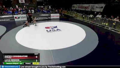 110 lbs Cons. Round 1 - Justice Commendatore, California vs Lucas Bidgood, Mad Dawg Wrestling Club