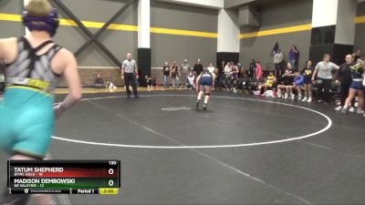 130 lbs Round 1 (16 Team) - Tatum Shepherd, BVWC Gold vs Madison Dembowski, NE Valkyrie