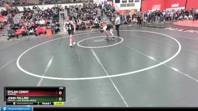 215 lbs Cons. Round 2 - John Fallaw, Crystal Lake (PRAIRIE RIDGE) vs Dylan Cerny, HUNTLEY