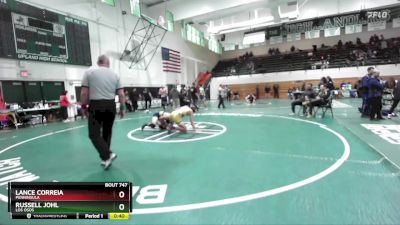 157 lbs Cons. Round 4 - Lance Correia, Penninsula vs Russell Johl, Los Osos