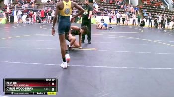 105 lbs Champ. Round 3 - Cyrus Woodberry, Cass Technical High School vs Elio Gil, Victory Elite Wrestling