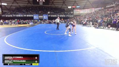 Girls 3A/4A 135 Quarterfinal - Janessa O`Connell, Union (Girls) vs Berkley McCullough, Pasco (Girls)