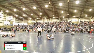 95 lbs Quarterfinal - Perry Fowler, Sanderson Wrestling Academy vs Parker Yorgason, Fremont Wrestling Club