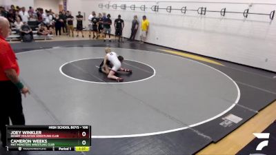 106 lbs Cons. Round 2 - Cameron Weeks, Mat Monsters Wrestling Club vs Joey Winkler, Desert Mountain Wrestling Club