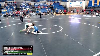 144 lbs Round 1 - Brennen Pfannenstiel, Norton Community vs Parker Petrigash, Gretna