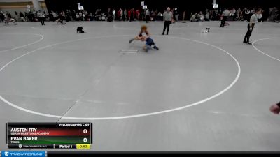 97 lbs Cons. Round 4 - Austen Fry, Ubasa Wrestling Academy vs Evan Baker, Texas