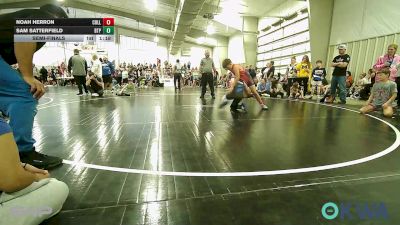 100 lbs Semifinal - Noah Herron, Collinsville Cardinal Youth Wrestling vs Sam Satterfield, Tulsa Blue T Panthers