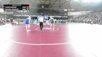 Boys 1B/2B 138 Champ. Round 1 - Aaden Baergen, Almira Coulee Hartline vs Michael Gonzalez, Warden