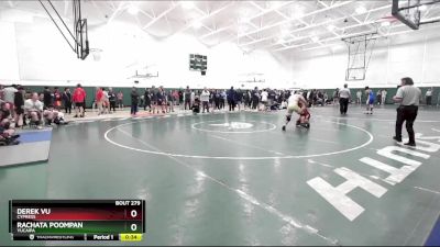 157 lbs Cons. Round 1 - Derek Vu, Cypress vs Rachata Poompan, Yucaipa