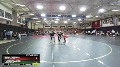 184 lbs 9th Place Match - Brian Campana, Skyline College vs Mathew Casado, Sierra College