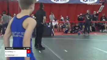 41 kg Round Of 16 - Riley Scherg, Wisconsin vs Bruno Cassioppi, Hononegah Wrestling Club