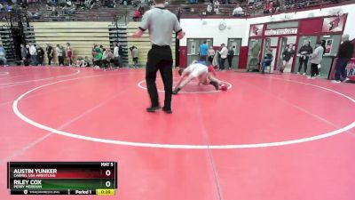 150 lbs Cons. Round 2 - Austin Yunker, Carmel USA Wrestling vs Riley Cox, Perry Meridian