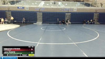 80 lbs Semifinal - Sebastian Stevens, 208 Badgers vs Jack Francis, Southern Idaho Wrestling Club