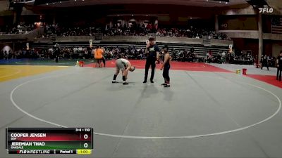 110 lbs Cons. Round 2 - Cooper Jensen, DGF vs Jeremiah Thao, Oakdale