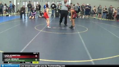 92 lbs Champ. Round 1 - Luca Schmittou, 84 Athletes vs Lucas Hensley, Guerrilla Wrestling Associatio