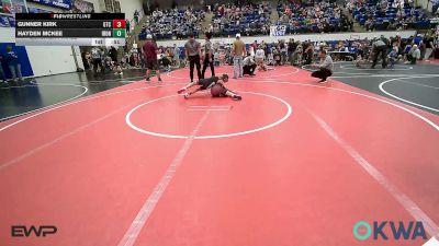 73 lbs Quarterfinal - Gunner Kirk, Grove Takedown Club vs Hayden McKee, IRONMEN Wrestling Club