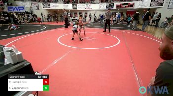 43 lbs Quarterfinal - Rhett Justice, Pryor Tigers vs Kannon Zappone, Barnsdall Youth Wrestling