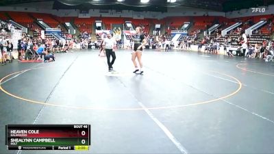 190 lbs Round 1 - Heaven Cole, Kalamazoo vs Shealynn Campbell, Holt